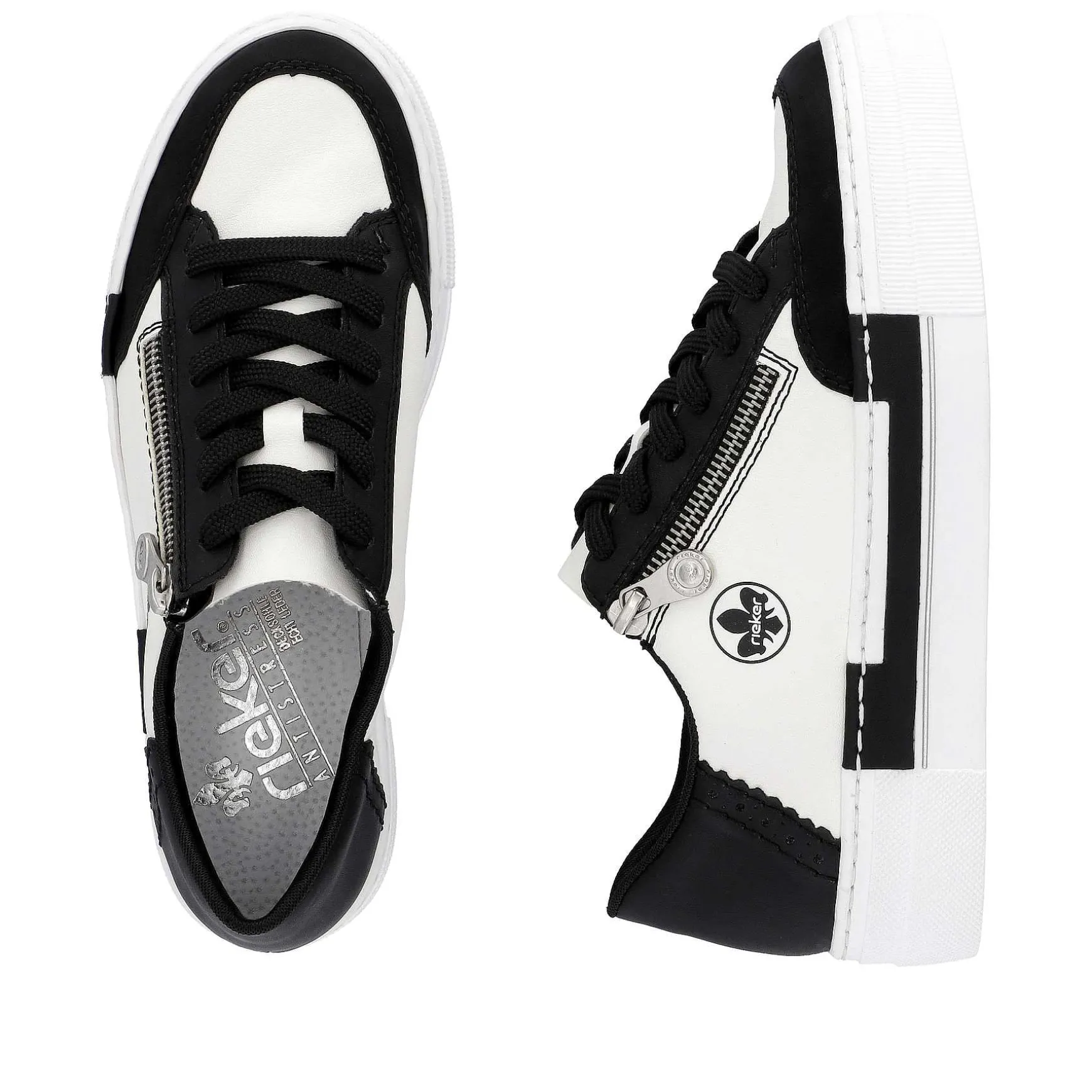 Rieker Women'S Sneaker Low Crystal White-Deep Black