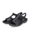 Rieker Women'S Strappy Sandals Asphalt Black