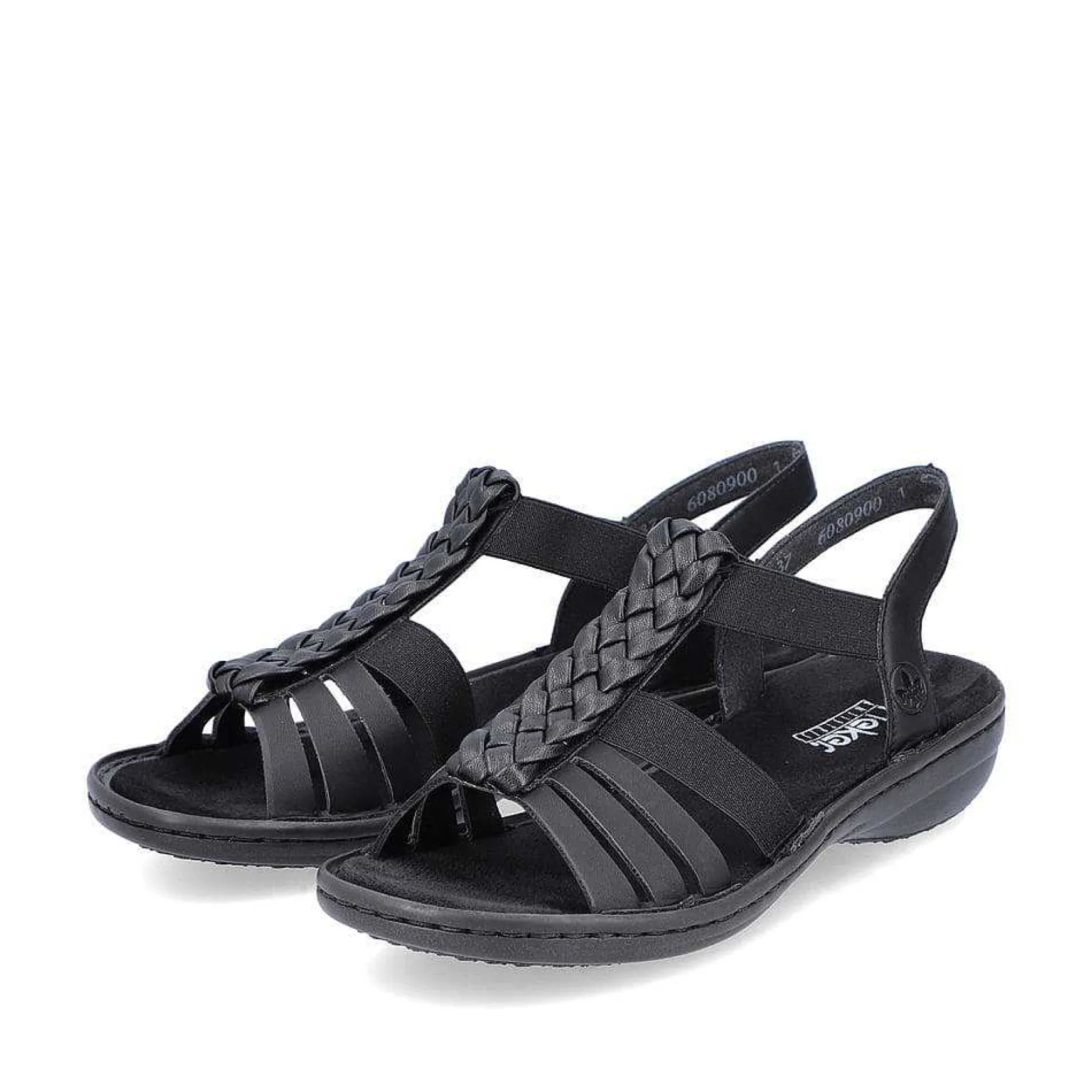 Rieker Women'S Strappy Sandals Asphalt Black