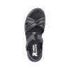 Rieker Women'S Strappy Sandals Midnight Black
