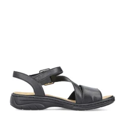 Rieker Women'S Strappy Sandals Asphalt Black