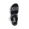 Rieker Women'S Strappy Sandals Asphalt Black