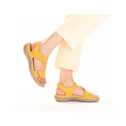 Rieker Women'S Strappy Sandals Lemon Yellow