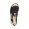 Rieker Women'S Strappy Sandals Asphalt Black