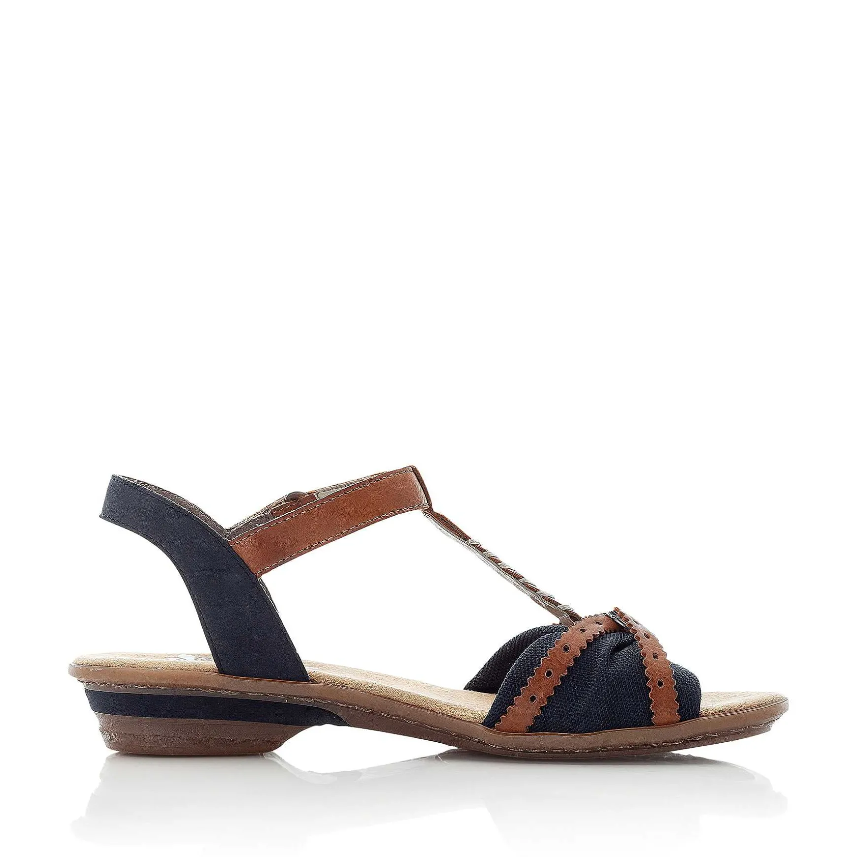 Rieker Women'S Strappy Sandals Sea Blue-Brown