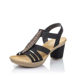 Rieker Women'S Strappy Sandals Jet Black