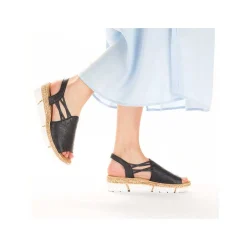 Rieker Women'S Strappy Sandals Navy Blue