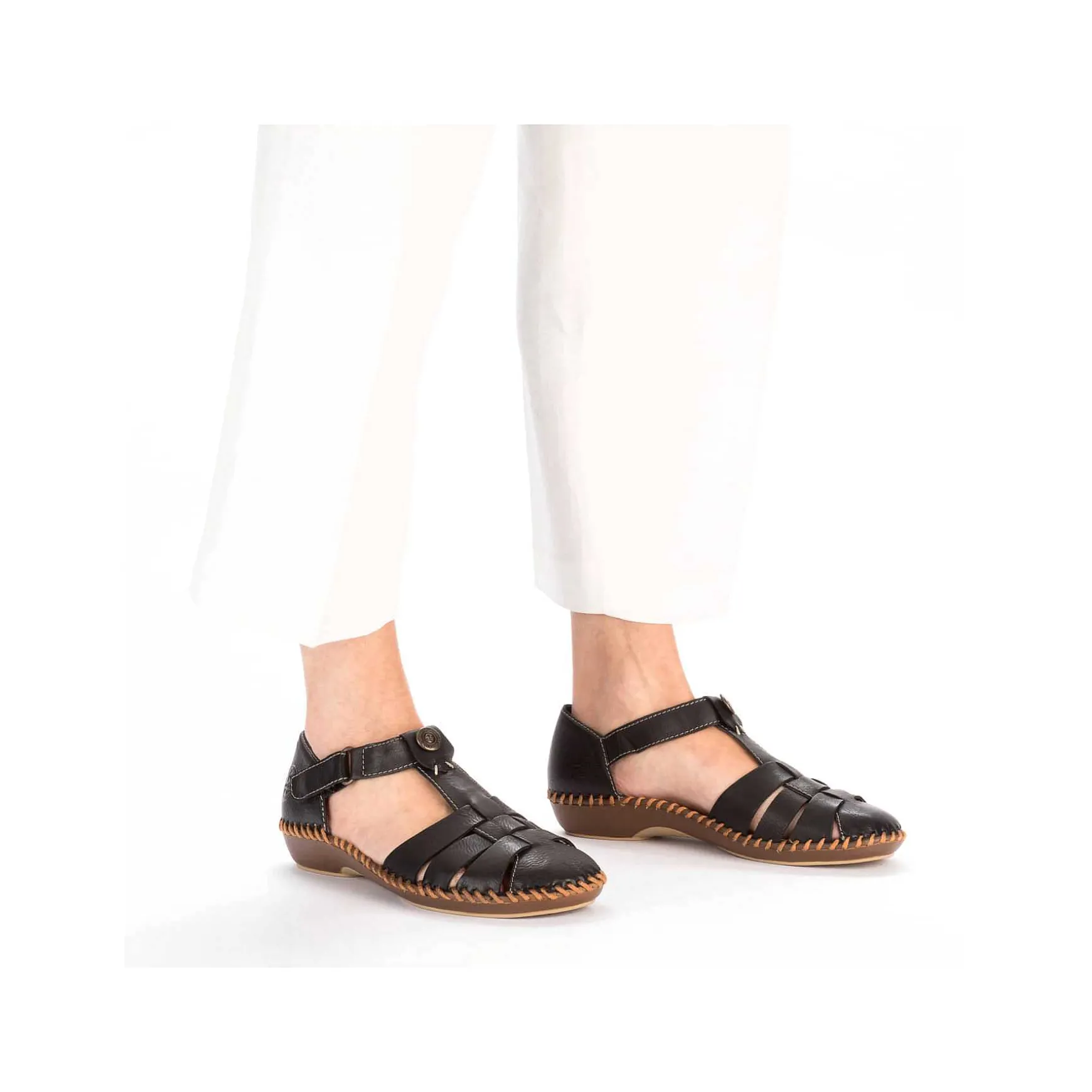 Rieker Women'S Strappy Sandals Midnight Black