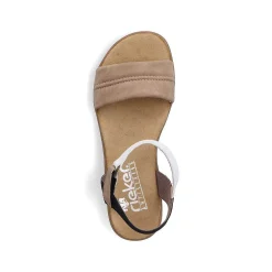 Rieker Women'S Strappy Sandals Sand Beige-Black