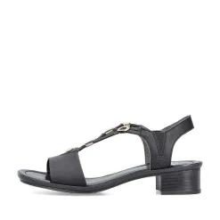 Rieker Women'S Strappy Sandals Asphalt Black