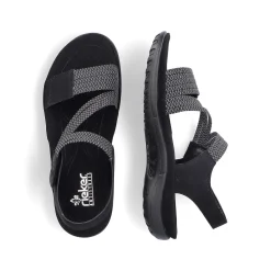 Rieker Women'S Strappy Sandals Asphalt Black