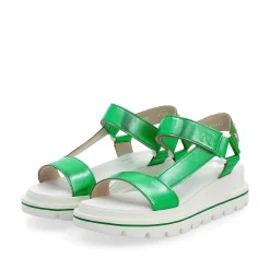 Rieker Women'S Strappy Sandals Emerald Green Metallic