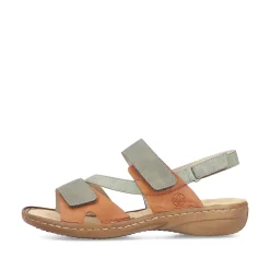 Rieker Women'S Strappy Sandals Green Grey