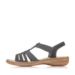 Rieker Women'S Strappy Sandals Night Black