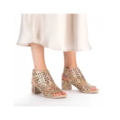 Rieker Women'S Strappy Sandals Bronze Metallic
