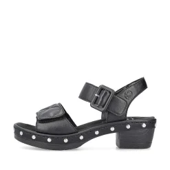 Rieker Women'S Strappy Sandals Asphalt Black