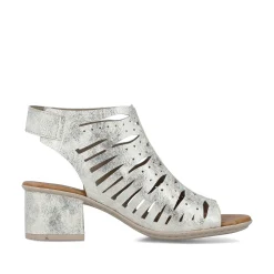 Rieker Women'S Strappy Sandals Silver Metallic