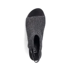 Rieker Women'S Strappy Sandals Jet Black