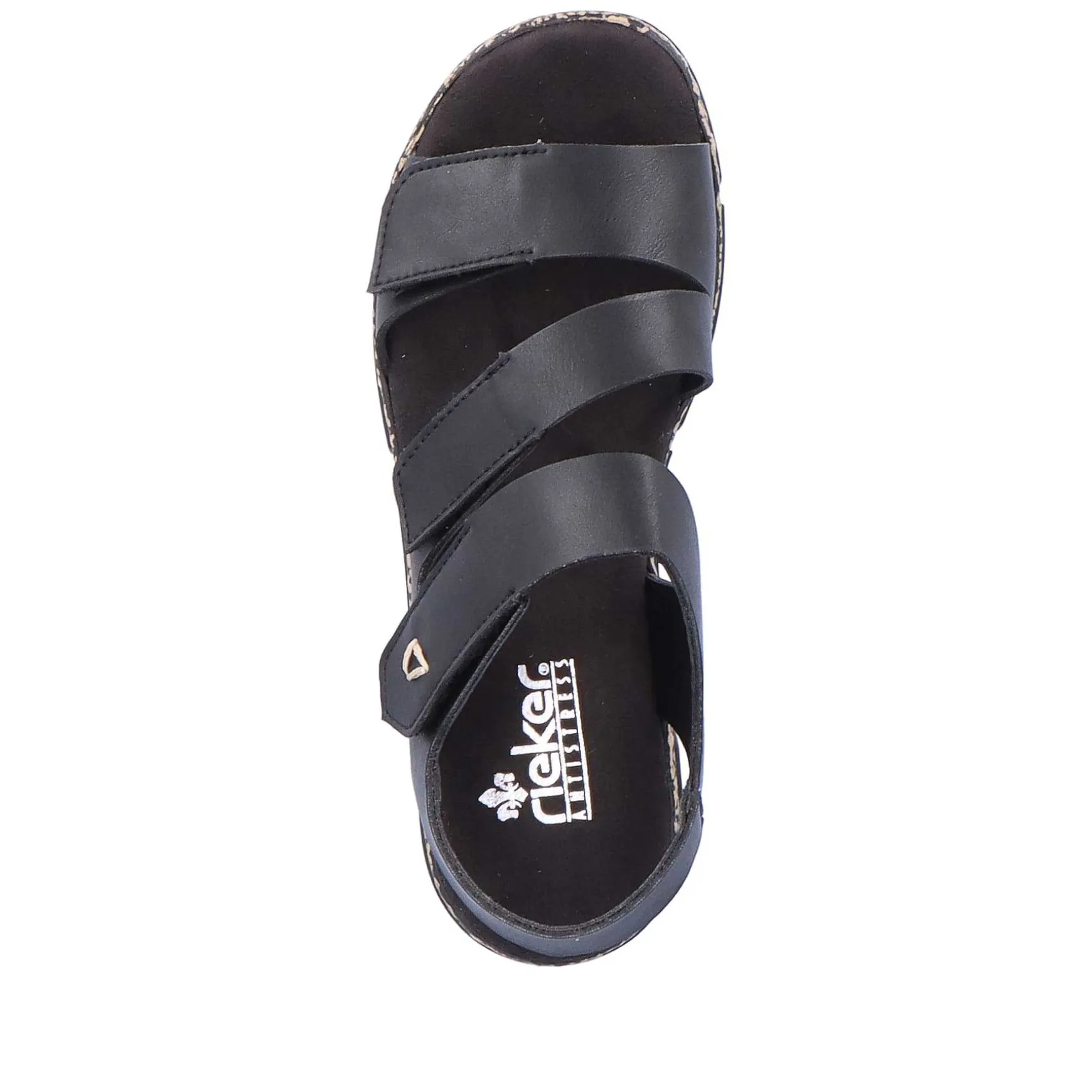 Rieker Women'S Strappy Sandals Asphalt Black