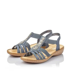 Rieker Women'S Strappy Sandals Slate Blue