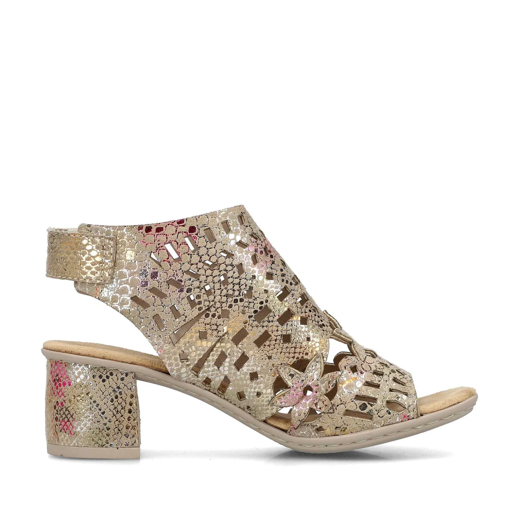 Rieker Women'S Strappy Sandals Bronze Metallic