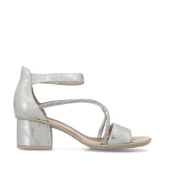 Rieker Women'S Strappy Sandals Silver Metallic