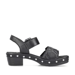 Rieker Women'S Strappy Sandals Asphalt Black