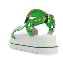 Rieker Women'S Strappy Sandals Emerald Green Metallic