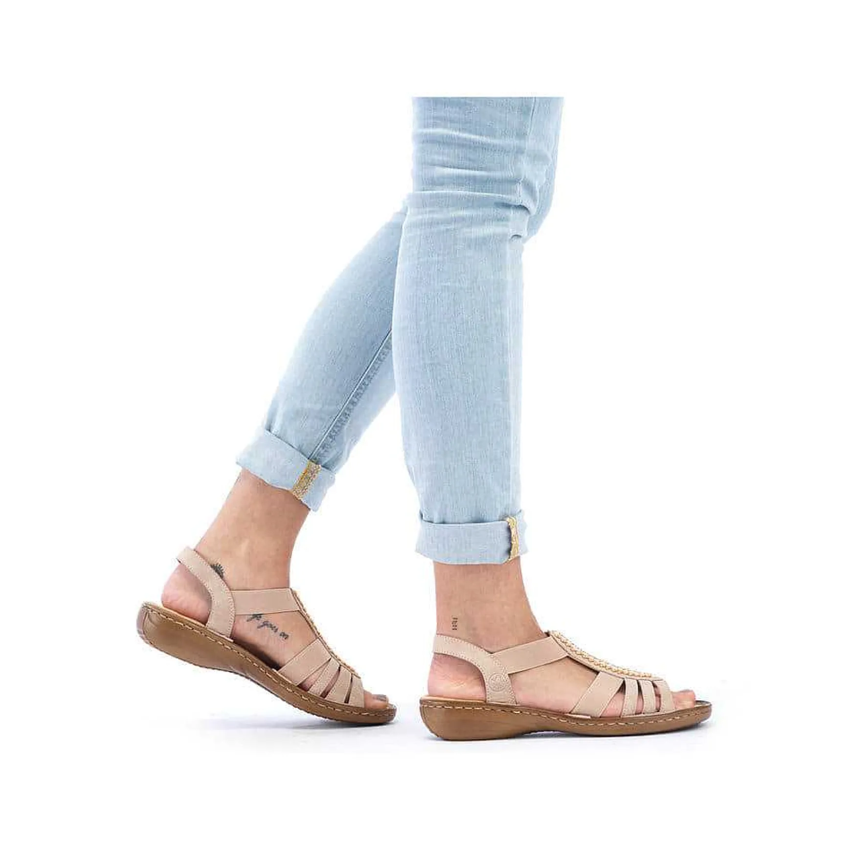 Rieker Women'S Strappy Sandals Soft Pink