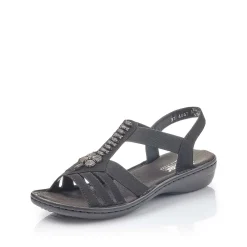 Rieker Women'S Strappy Sandals Night Black