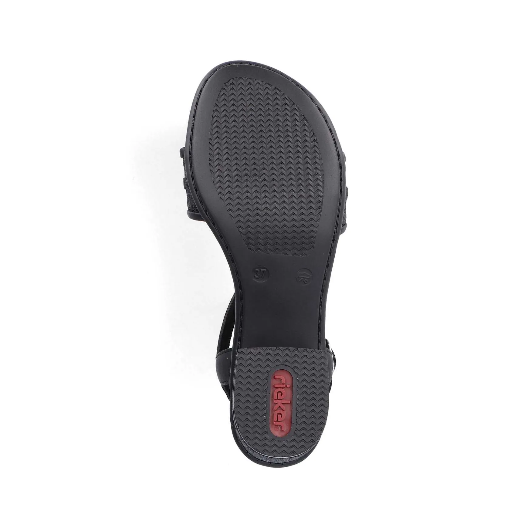 Rieker Women'S Strappy Sandals Asphalt Black