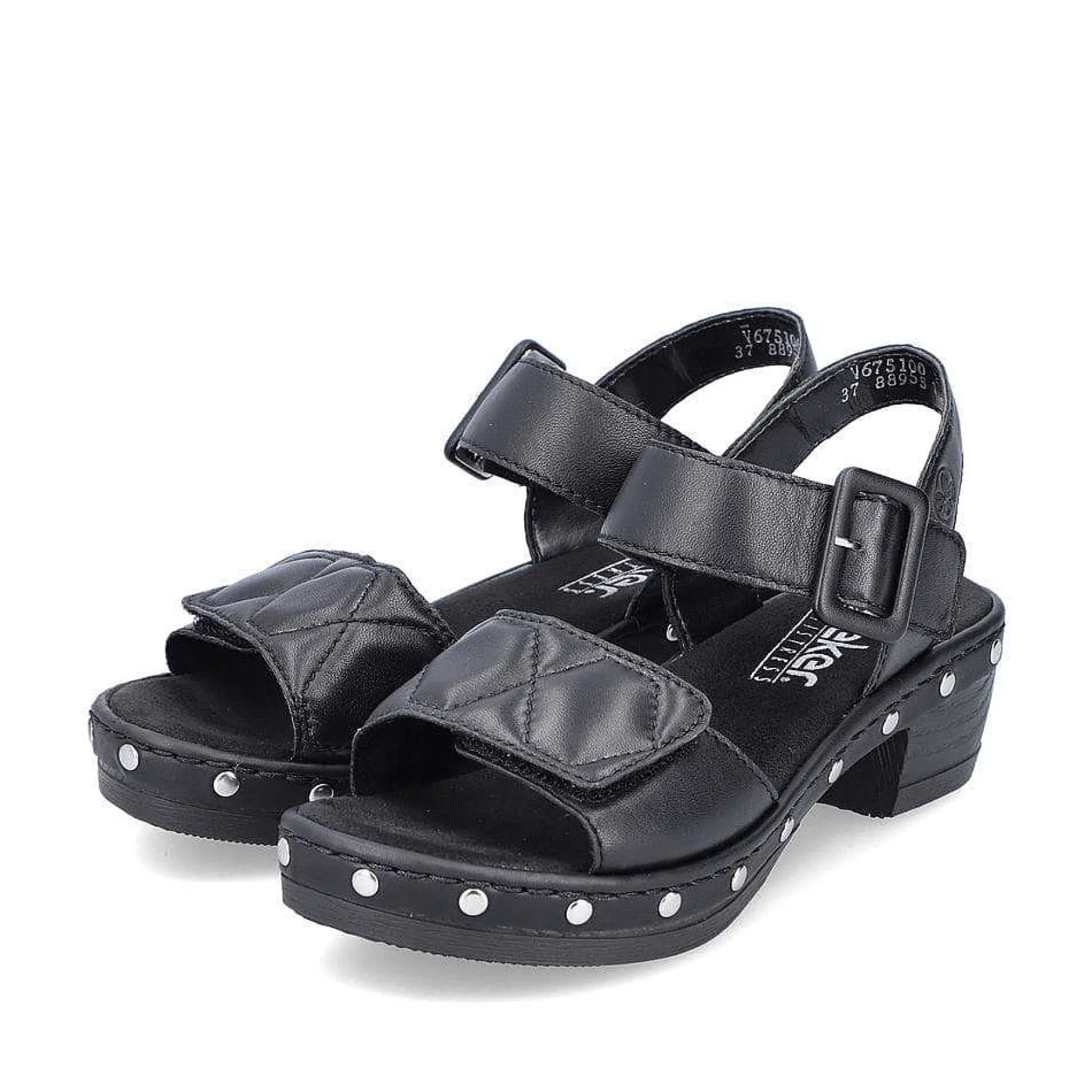 Rieker Women'S Strappy Sandals Asphalt Black