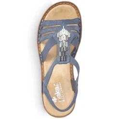 Rieker Women'S Strappy Sandals Slate Blue
