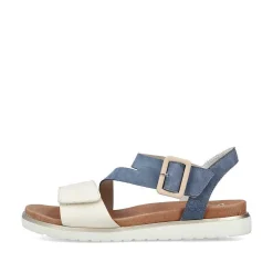 Rieker Women'S Strappy Sandals Pacific Blue-Old White