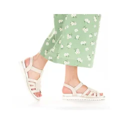 Rieker Women'S Strappy Sandals Pearl White
