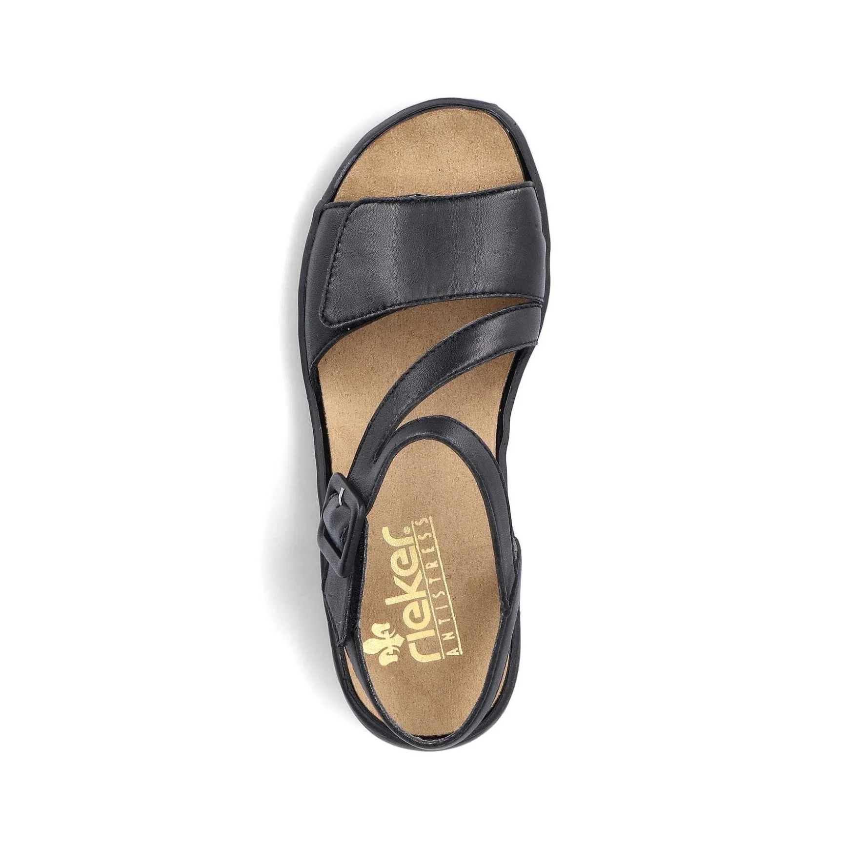 Rieker Women'S Strappy Sandals Asphalt Black