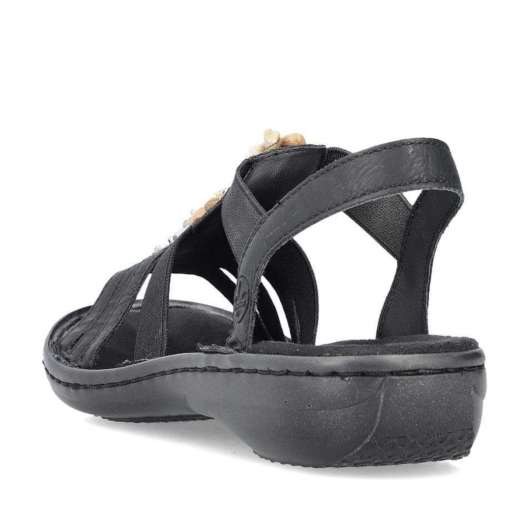 Rieker Women'S Strappy Sandals Asphalt Black