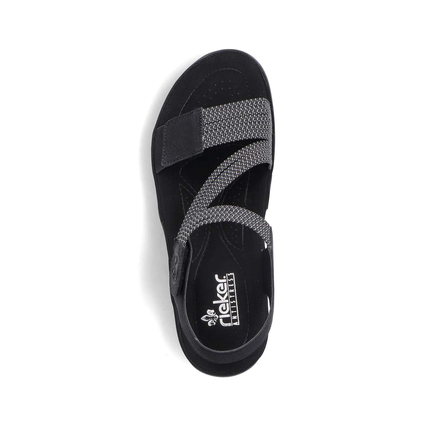 Rieker Women'S Strappy Sandals Asphalt Black