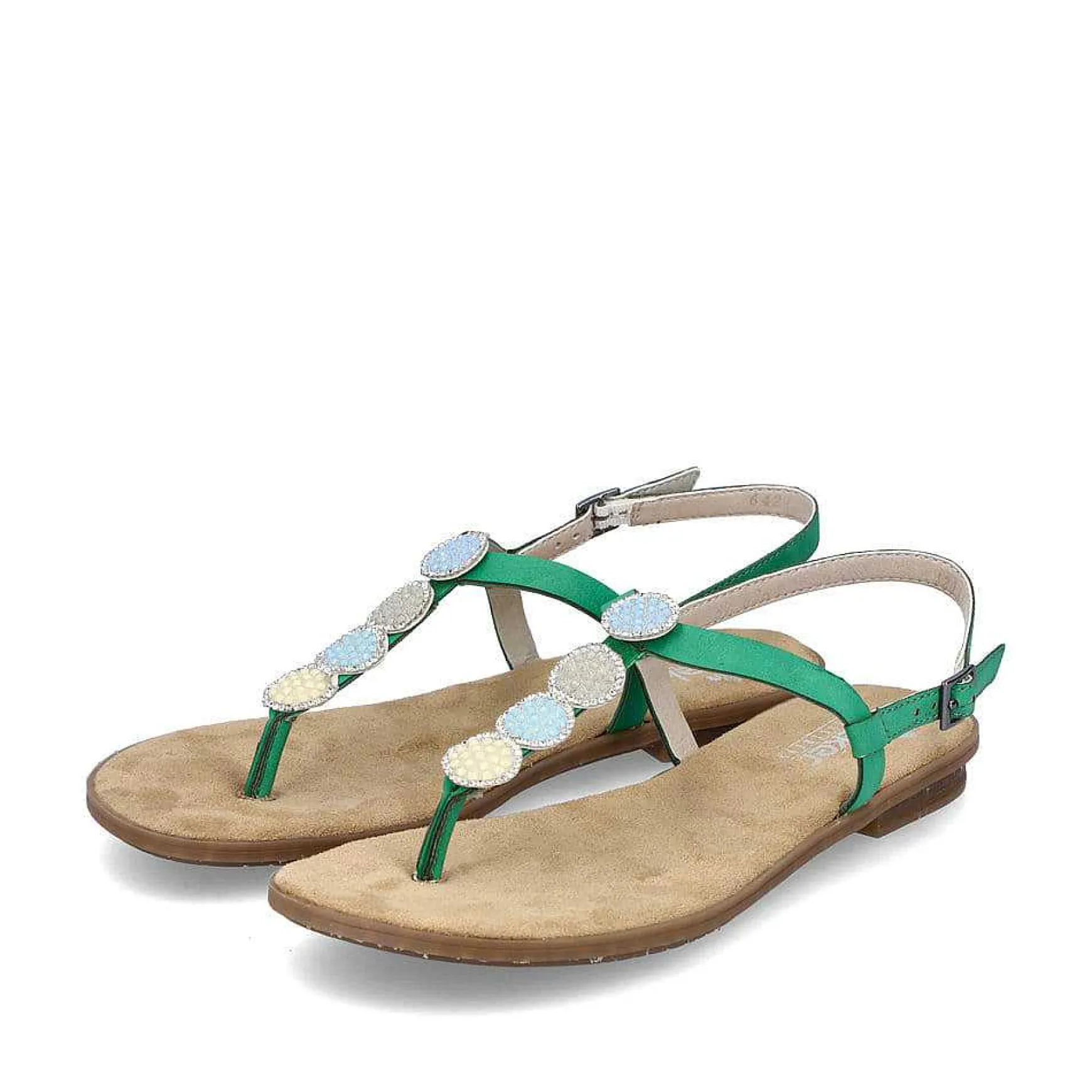 Rieker Women'S Strappy Sandals Leaf Green