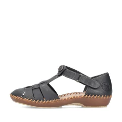 Rieker Women'S Strappy Sandals Midnight Black