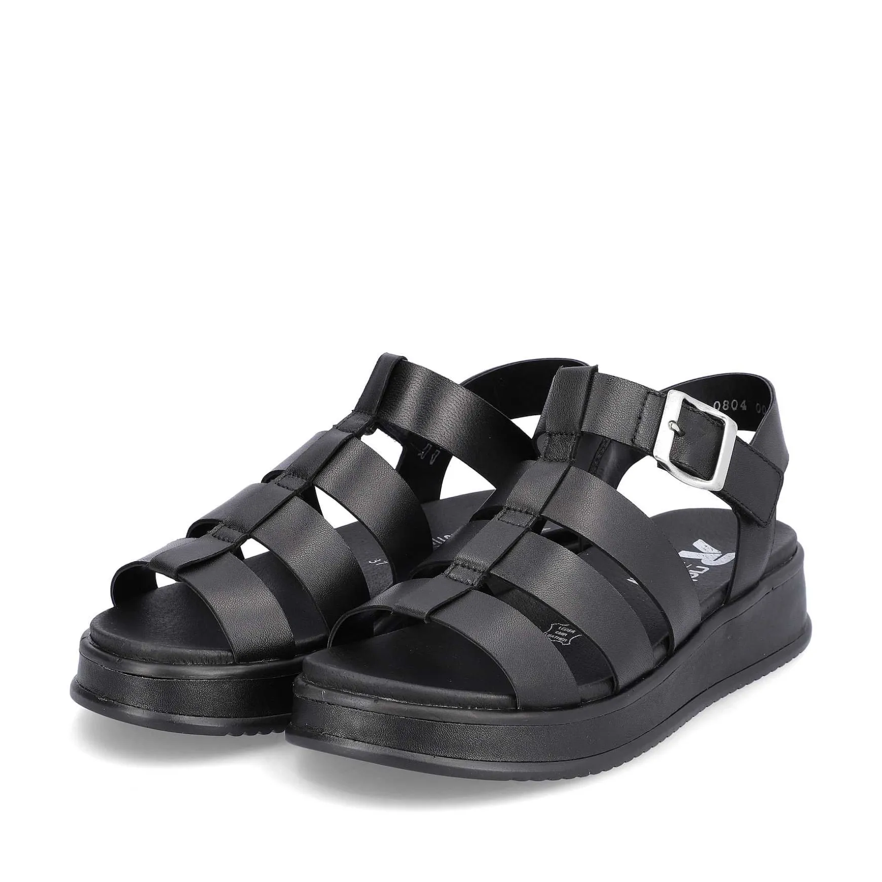 Rieker Women'S Strappy Sandals Night Black