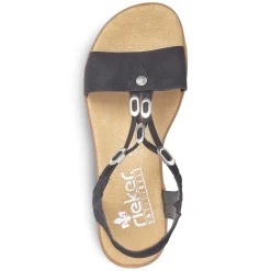 Rieker Women'S Strappy Sandals Jet Black