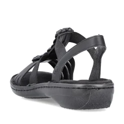 Rieker Women'S Strappy Sandals Asphalt Black