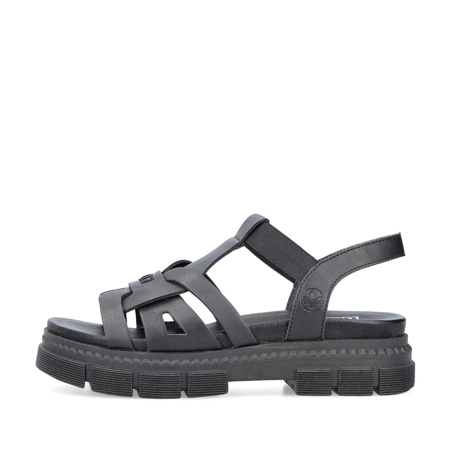 Rieker Women'S Strappy Sandals Asphalt Black