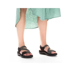Rieker Women'S Strappy Sandals Asphalt Black