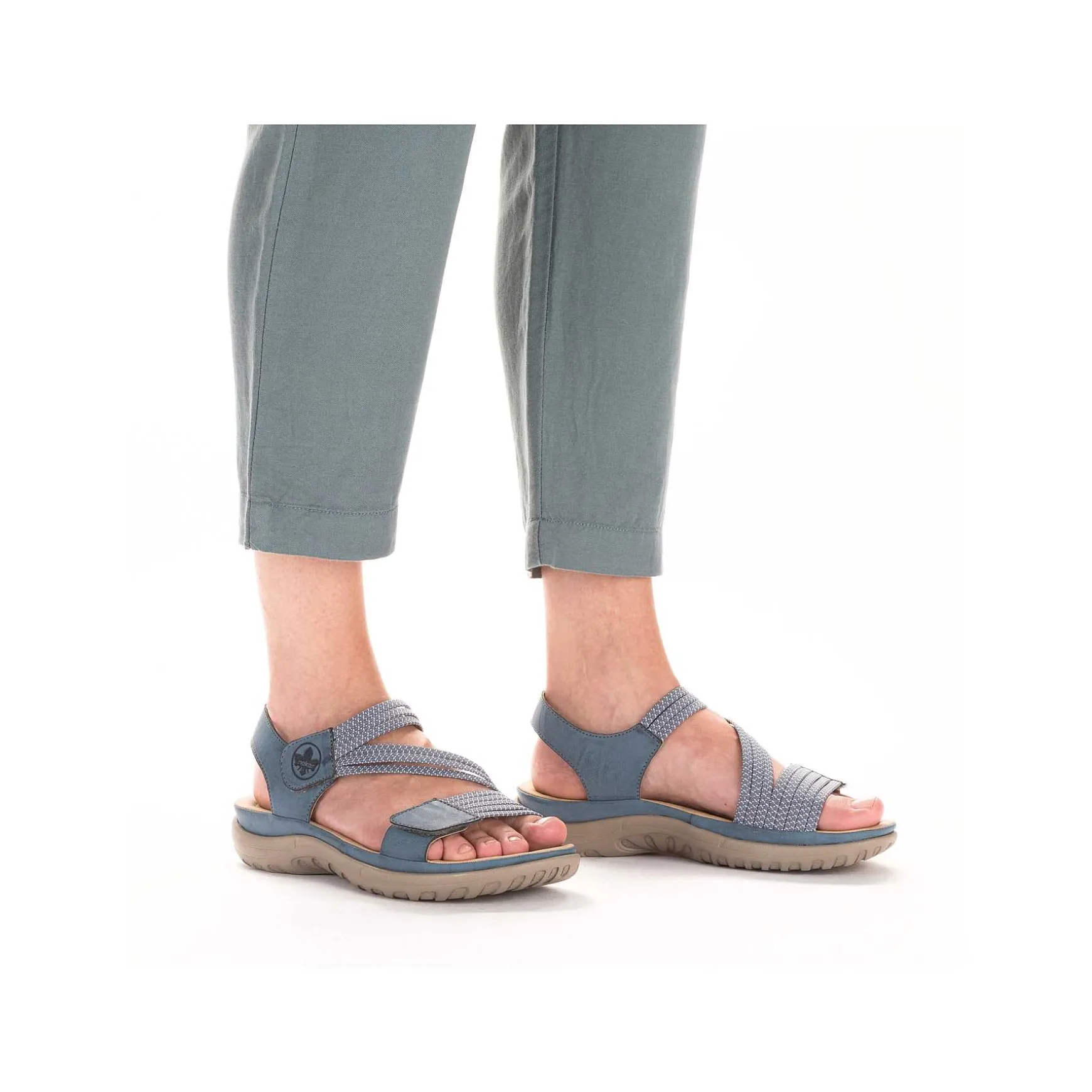 Rieker Women'S Strappy Sandals Sky Blue