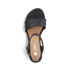Rieker Women'S Strappy Sandals Asphalt Black