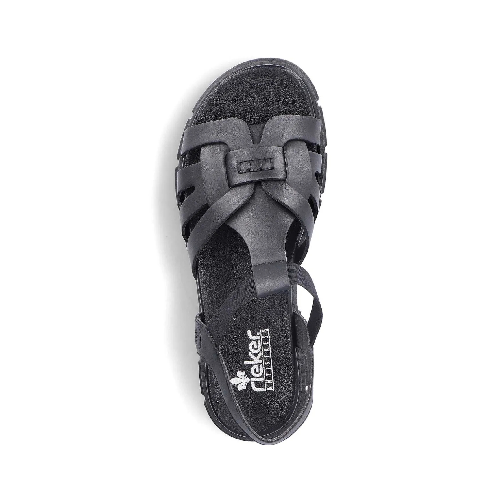 Rieker Women'S Strappy Sandals Asphalt Black