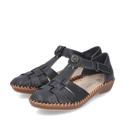 Rieker Women'S Strappy Sandals Midnight Black