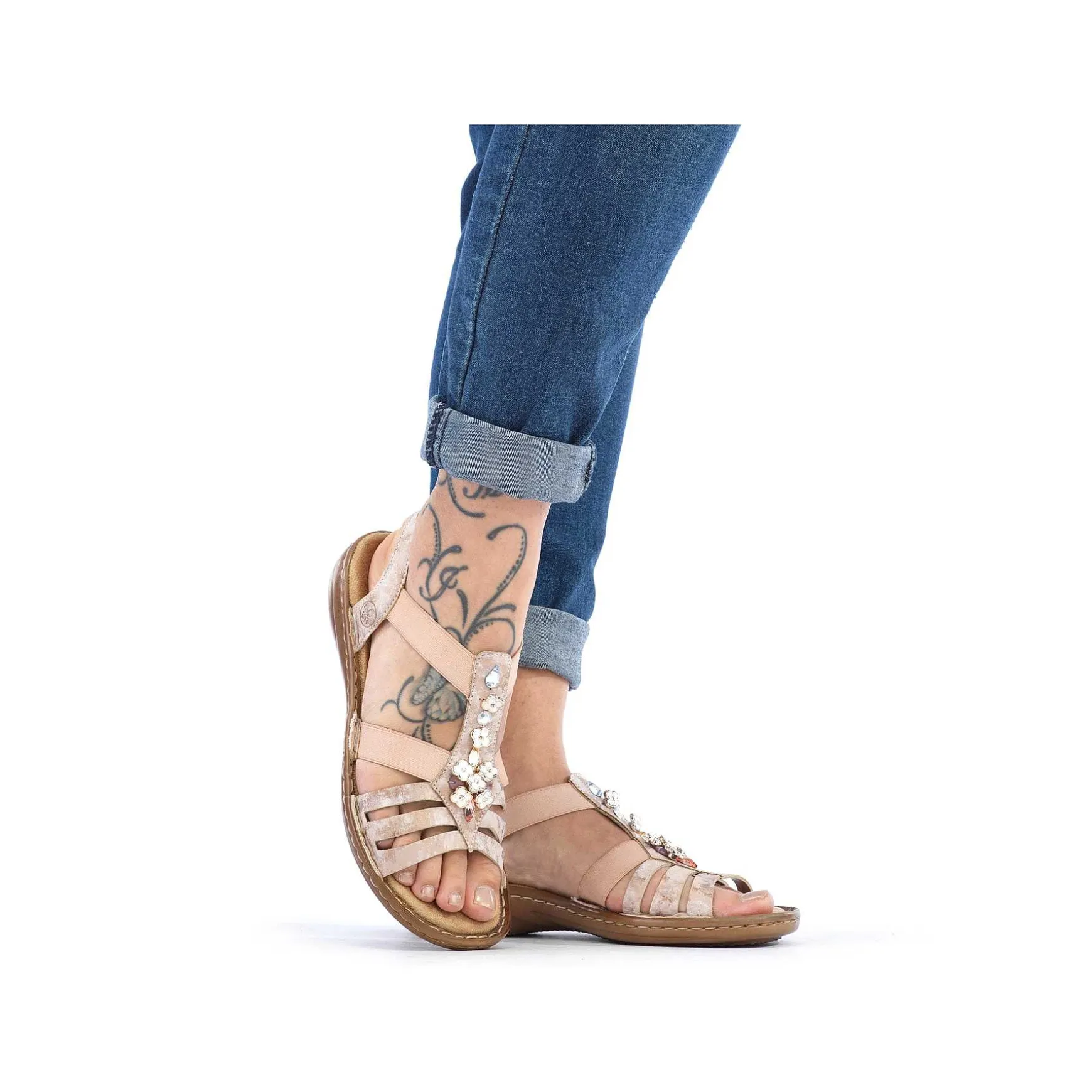 Rieker Women'S Strappy Sandals Old Pink